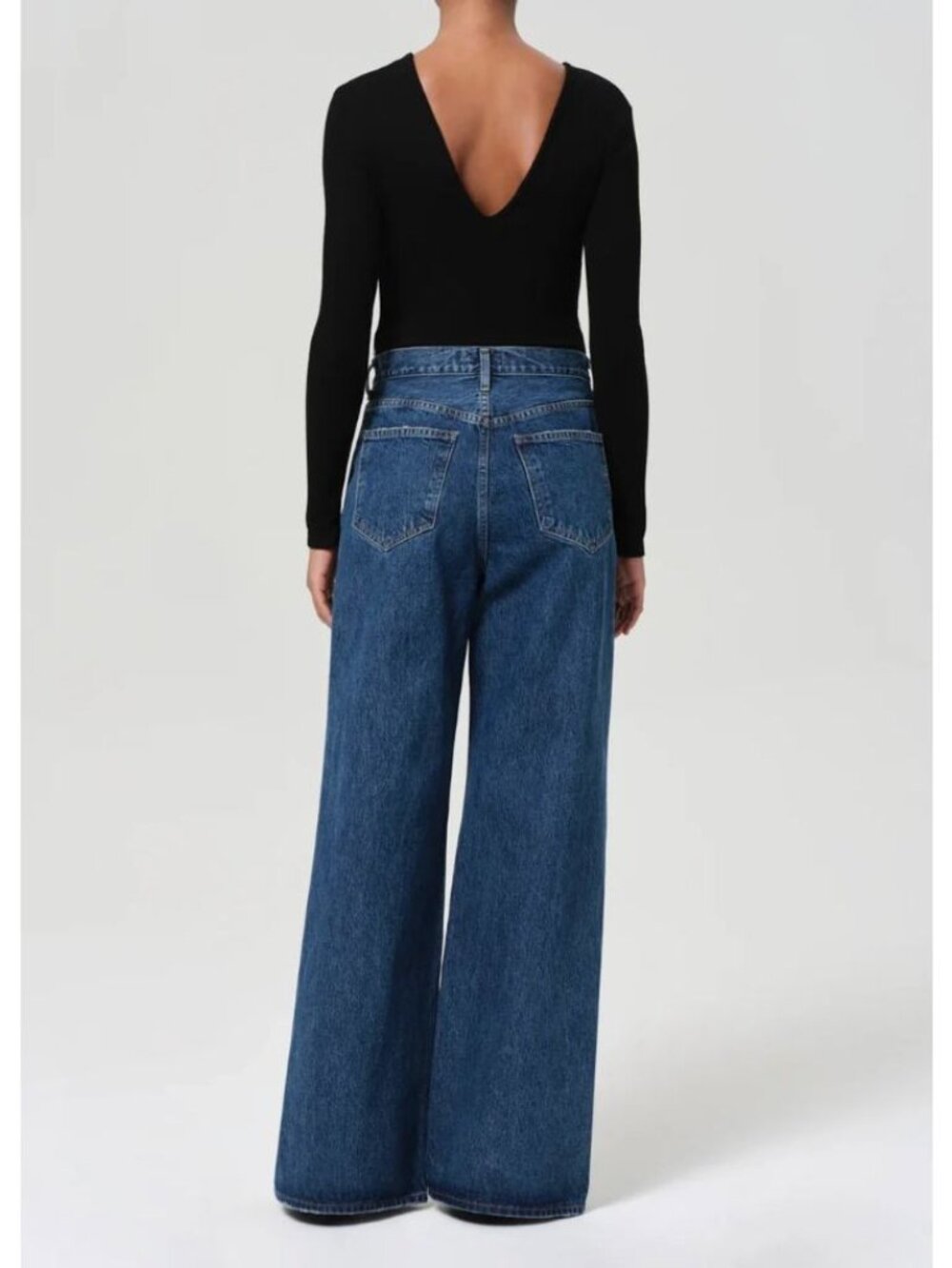 AGOLDE Womens Clara Wide Leg Dark Wash Designer Denim Jeans Size 30 Blue AN EXC - Picture 2 of 12